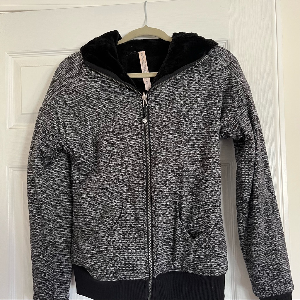Lululemon Fleece Lined Hoodie Zip Up | Gray | Sz 6